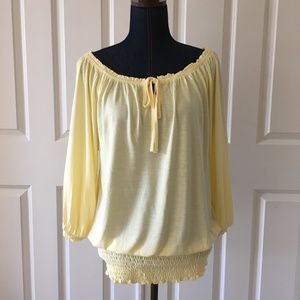 Lascana womens yellow off the shoulder blouse